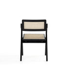 Manhattan Comfort - Lot de 4 chaises pliantes de salle à manger Lambinet 53 cm style industriel chic - noir et cannage naturel-22,64 po L x 23 po l x 31,1 po H