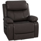 HOMCOM Manual Recliner with Vibration Massage - Brown-8 vibration massage points, eight modes, 15/30-minute timer, controlled by remote