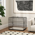 PawHut - Cage pour chien 30 po, cage pour chien en métal pliable avec 2 portes, plateau, coussin-Structure métallique solide pour plus de stabilité 