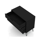 Manhattan Comfort Rockefeller 35.24" Mid-Century Modern 3-Drawer Dresser 2-Piece Set - Black-Perfect for Storage or Display Items. Anti Tip Kit Included.