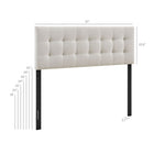Modway - Emily Tissu tapis Tête de lit Queen size, Lin-Touffage de boutons