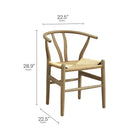 Modway Amish 29" Wood Dining Chair - Grey-V-Shaped Cutaway Backrest