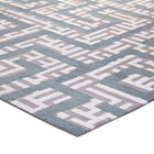 Modway Nahia Geometric Maze Area Rug - 5 ft W x 8 ft L - Ivory Light Grey/Sky Blue-Gripping Jute Fabric Underside