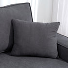 HOMCOM Chaise Sectional Corner Corduroy Sofa - Charcoal Grey-Soft corduroy fabric adds a cozy touch and enhances room aesthetics
