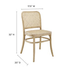 Modway - Winona Fauteuil d’appoint de salle à manger - Gris-Siège en canne en rotin tressé