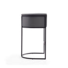 Manhattan Comfort - Cosmopolitan tabouret de bar moderne du milieu du siècle de 23,7" en similicuir gris et noir-Comprend une base de repose-pieds