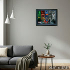 Justice League Collage - Framed Print - 35" x 27"-Ready to hang - arrives fully assembled