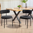 HOMCOM Dining Chairs with Steel Legs for Kitchen - Black - Set of 4-Non-skid foot caps attached to chair legs prevent ground scratches