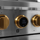 Kucht 30" KXP Series Dual Fuel Range Natural Gas - Stainless Steel/Gold-4-burner gas range includes two 15,000 BTU and two 9,000 BTU burners