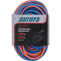 Aurora Tools - Cordon rallonge en caoutchouc TPE avec indicateur lumineux, Toutes saisons, AWG 12/3, 3 prise(s), Longueur de 100'-Enveloppe tout temps ultra-flexible qui offre une performance supérieure à des températures extrêmes de -50°C à 105°C