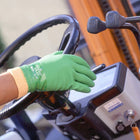 Atlas Full PVC Double Coated Rough Grip Glove - Cotton Jersey Liner - Green - Medium-Green coating