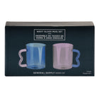General Supply Goods + Co - Ensemble de tasses en verre ondulées - Paquet de 2-L’ensemble comprend 2 tasses en verre