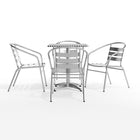 Flash Furniture – Table carrée de 23,5 po en aluminium avec 4 sièges à traverses, intérieur/extérieur (TLH24SQ017BCHR4)-Pour une utilisation commerciale et résidentielle