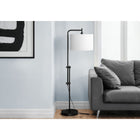 Monarch Specialties - Luminaire - 63 po H Lampadaire - Métal Noir - Abat-Jour Ivoire / Crème - Contemporain-Utilisant jusqu'à une ampoule de 100W (non incluse), illuminez votre espace de vie grâce à l'interrupteur à pied pratique, discrètement attaché à un cordon noir de 6 pieds