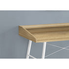 Monarch Specialties 7534 48" Computer Desk - Natural/White Metal-Finished on all sides for flexible placement anywhere in a home office
