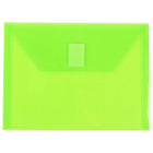 JAM Paper Porte-documents en plastique avec fermeture VELCRO, 5 1/2 x 7 1/2 po, vert lime, 24/p.-Taille : 5,5 x 7,5 po