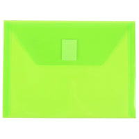 JAM Paper Porte-documents en plastique avec fermeture VELCRO, 5 1/2 x 7 1/2 po, vert lime, 24/p.-Taille : 5,5 x 7,5 po