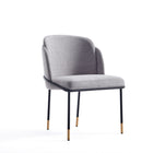 Manhattan Comfort Flor 22.83" Modern Twill Weave Upholstered Dining Chair - Grey-Modern Dining Chair Perfect for Dining and Home Office Use