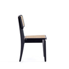 Manhattan Comfort Giverny 18.11" Industry Chic Dining Chair - Black and Natural Cane - Set of 2-Seat Height Measures: 17.32 in. With Weight Capacity of 275 lb