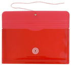 JAM Paper #10 Plastic Envelopes with Button and String Tie Closure, 5.25 x 10, Red Poly, 24 Pack (921B1reg)-Size: 5-1/4" x 10"