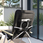 Outsunny Folding Camping Chairs 2 Pack with Removable Cushion, Carry Bag - Black-600D wear-resistant Oxford cloth and rust-resistant aluminium frame for reliable outdoor use