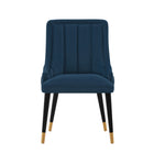 Manhattan Comfort - Chaise de salle à manger moderne Eda 58 cm en velours capitonné - Bleu minuit-Chaise de salle à manger moderne pour salle à manger et usage de chaise de travail