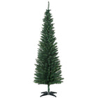 HOMCOM 6' Pencil Artificial Christmas Tree - Green-Artificial Christmas tree has a slim pencil style 