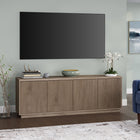 Hudson&Canal Hanson TV Stand for TV's up to 75" - Antiqued Grey Oak-Features easy assembly