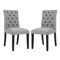 Modway Duchess Fabric Dining Chair - Light Grey - 2 Pack-Dense Foam Padding for Comfort