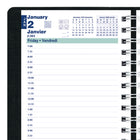 Blueline - 2026 Agenda quotidien AgendaPlus - 8 po x 5 po - Noir - Bilingue-Aide mémoire adhésifs inclus à la fin de l'agenda