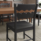 Modway - Jax Bois de chêne Chaise de salle à manger avec dossier ondulé en forme de rasoir in Noir-Conception sans bras