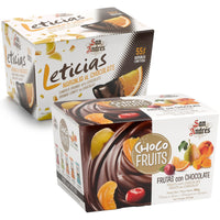 San Andrés Chocolate Fruit Delights Assortment - 150 g - 2 Pack-Includes candied orange slices coated in dark chocolate