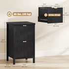 HOMCOM 2-Drawer Letter/A4 Filing Cabinet - Black-Equipped with quiet metal slides, ensuring drawers open and close smoothly
