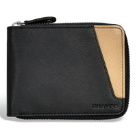 Champs - Portefeuille zippé en cuir Iconic - Noir/Ivoire-Portefeuille zippé en cuir dans une boîte cadeau