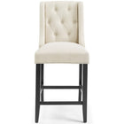 Modway Baronet Tufted Button Upholstered Fabric Counter Stool - Beige-Assembly Required