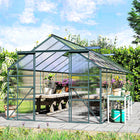 Outsunny - serre en polycarbonate 20 pi x 8 pi avec aération de toit réglable- Porte coulissante pour un accès facile  
