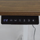 Ezywork - Bureau assis-debout électrique à double moteur et hauteur réglable - Structure blanche / Plateau en bois foncé-Capacité de charge : 100 kg