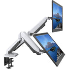ShoppingAll Adjustable Dual Gas Spring Arm Monitor Desk Mount Stand - White-Hold two 15"-32" monitors with 75mm x75mm or 100mm x 100mm VESA mounting holes, supports weight up to 17.6lb/8kg on each arm