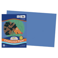 Prang Construction Paper - Blue - 12" x 18" - 50 Sheets-Heavyweight groundwood construction paper