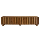 Modway Sorren Scalloped 71" Wood TV Stand - Walnut-Cable Management with Covers