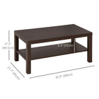 HOMCOM 2 Tier Coffee Table with Storage Shelf for Living Room - Walnut-Fits into any setting, including living rooms, offices, or other open spaces