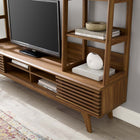 Modway Render TV Stand Entertainment Center - Walnut-Smooth Wood Grain Laminate