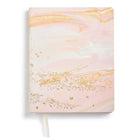 Eccolo Desk Size Journal - 8" x 10" - Pink Marble-Elegant pink and gold marble hardcover with foil accents for a stylish look