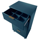 Manhattan Comfort Granville 23.62" Modern Tall Narrow Dresser - Midnight Blue-Featuring 25mm of Board Thickness Made of High Quality Solid Wood and Solid Wood.