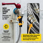 Bionic Steel Pro Metal Heavy Duty Garden Hose with Sprayer Nozzle - 25'-Solid brass fittings with a 360 degree spin collar keep the connection tight and help prevent the hose from uncoiling