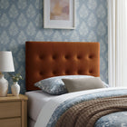 Modway Emily Stain-Resistant Performance Velvet Twin Size Headboard - Rust-Wood Blend Frame