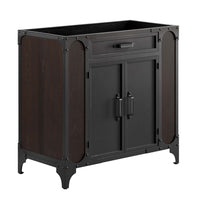 Modway Steamforge 36" Bathroom Vanity Cabinet - Black/Walnut-Industrial Modern Bathroom Vanity