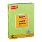 Staples Brights Coloured Copy Paper - Letter - 8-1/2" x 11" - Lime Green - 500 Sheets-For use in laser and inkjet printers