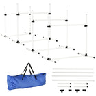 PawHut Dog Training Agility Gear 4-Piece Set with Carrying Bag - White-Set of 4 bar jumps allows you and your dog to practice both simple and advanced exercises 