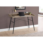 Monarch Specialties - 7536 Bureau 48 po L - Taupe Fonce/Metal Noir-La base en métal dans une finition noire contrastante comprend des pattes métalliques effilées et inclinées et des barres de soutien en forme de X à l'arrière qui offrent une stabilité